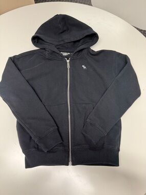 Abercrombie & Fitch Boys Black Full-Zip Hooded Sweatshirt